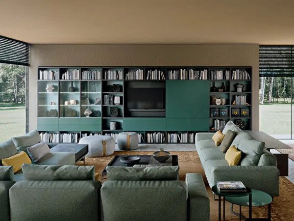 Bibliothèque Selecta avec tiroirs et compartiment TV