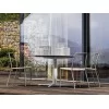 Versione tonda del tavolo Fly outdoor di Flexform
