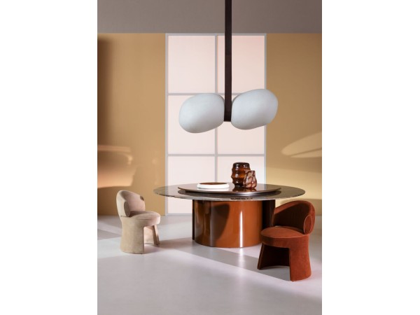Mesa Amélie Baxter | Tapa en Mármol con Lazy Susan de Vidrio | Baxter Design Team