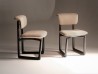 Sedia Stig Baxter | Slitta in Frassino Wengè e Pelle | Design Roberto Lazzeroni