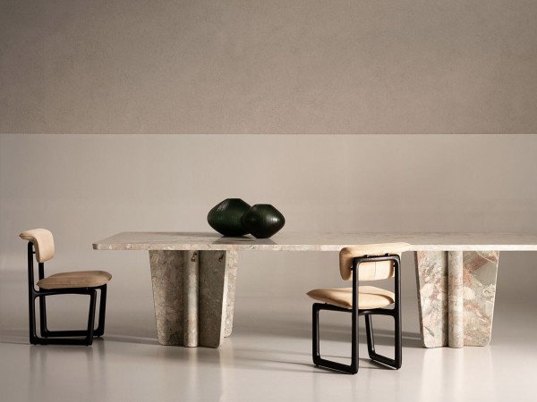 Sedia Stig Baxter | Slitta in Frassino Wengè e Pelle | Design Roberto Lazzeroni
