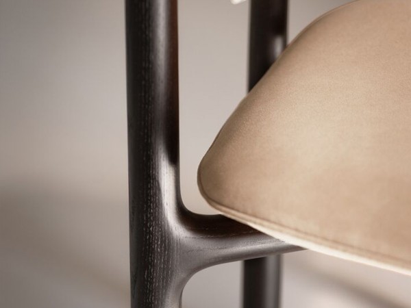 Sedia Stig Baxter | Slitta in Frassino Wengè e Pelle | Design Roberto Lazzeroni