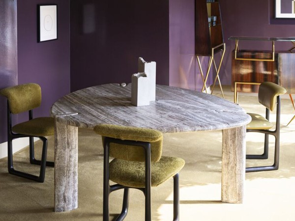 Stig Chair Baxter | Wengé-Stained Ash Sled Base and Leather | Roberto Lazzeroni Design