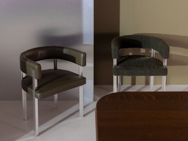 Chaise T Chair Baxter | Dossier en T et Pieds en Aluminium | Design Federico Peri
