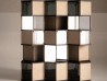 Meuble Bar Hive Baxter | Alvéole Hexagonale en Cuir et Verre | Design Pietro Russo