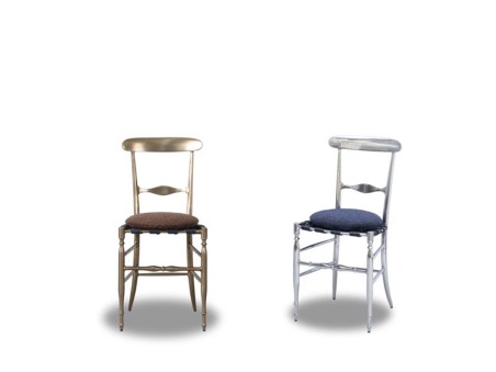 Silla Agadir Baxter | Aluminio Fundido y Piel Trenzada | Diseño Paola Navone