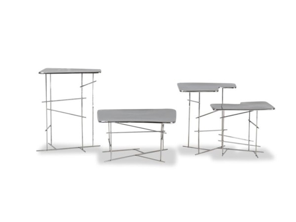 Copenaghen Coffee Table Baxter | Water-Effect Steel | Paola Navone Design