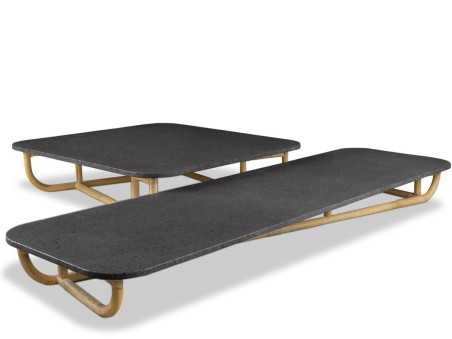 Table Basse Malacca Baxter | Pierre de Lave de l'Etna | Design Paola Navone